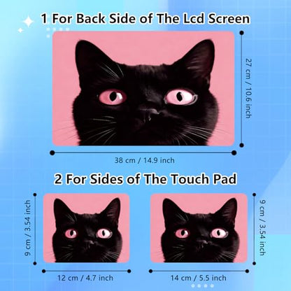 Universal Laptop Skin Sticker Decal for 11.6”12" 13" 13.3" 14" 15" 15.4" 15.6" Reusable Waterproof Scratch-Scratch Resistant Protective Vinyl Laptop Notebook Skin Stickers - Black Cat Pink - color: Black Cat Pink