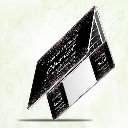 Laptop Skin Sticker Decal, Universal Reusable Vinyl Laptop Cover for 12" 13" 13.3" 14" 15" 15.4" 15.6" Notebook PC, Reusable Waterproof Scratch-Resistant with 2 Wrist Pads,Philippians 4-13 - color: Philippians 4-13