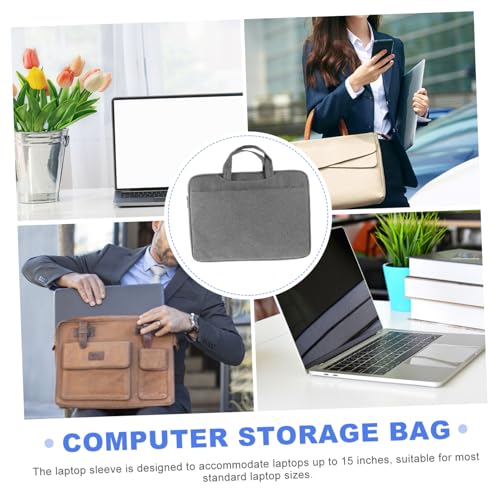 OSALADI Laptop Sleeve Protective Case for Business and Travel Spacious Compartment for Laptop and Essentials Front Pocket for Items Grey Color