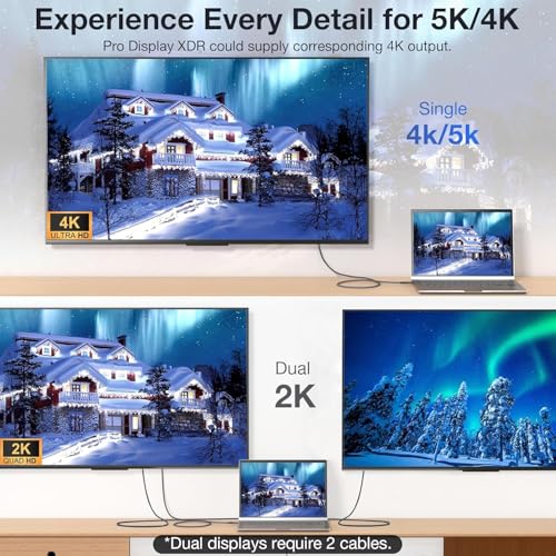 Long USB C to USB C Cable 240W Fast Charging, 20Gbps Fast Charging & Data Transfer, 8K@30Hz/4K@144Hz Video, Thunderbolt 3/4 Compatible for MacBook Pro, Samsung S23/S24, iPad Pro, Gaming Monitors - size: 13.3FT