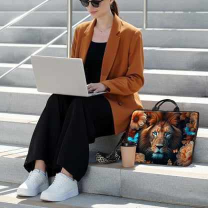Laptop Bag,14 15 15.6 inch Laptop Case Sleeve,Computer Sleeve with Handle for Women Men,Carrying Case for MacBook,Dell,Lenovo,Notebook Computer,Lion Flower Butterfly - color: Lion Flower Butterfly