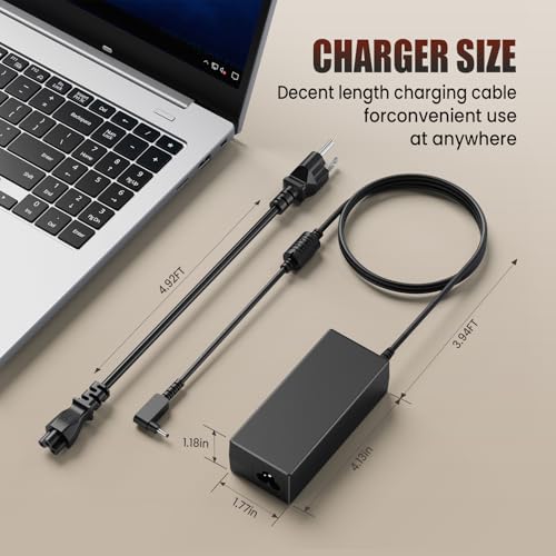 VUOHOEG 65W Chromebook Charger Compatible with Acer C720 C740 CB3-431 CB3-532 CB5-571 C910, Spin 3/5, Switch Alpha 12, Aspire R13 R15 – 3.0x1.1mm Replacement with US Power Cord