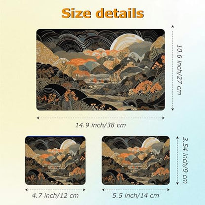 Universal Laptop Skin Sticker with 2 Wrist Pad Decals, 3-Piece Removable Vinyl Laptop Cover, Japan Landscape Waterproof Anti-Scratch, Easy-Trim Fit for 13.3" 14" 15.6" Laptops - color: Japan Landscape