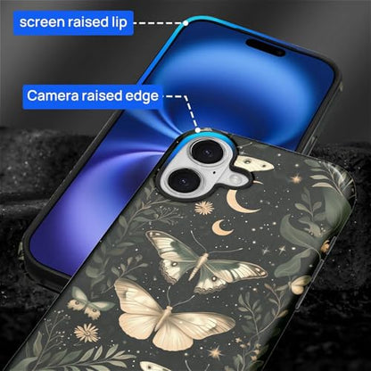 CARLOCA Case for iPhone 17,Gothic Dark Butterfly Design Hybrid Dual Protection Soft TPU Hard PC Shockproof Anti Scratch Men & Women Stylish Protective Phone Case - color: Gothic Dark Butterfly, size: iPhone 17