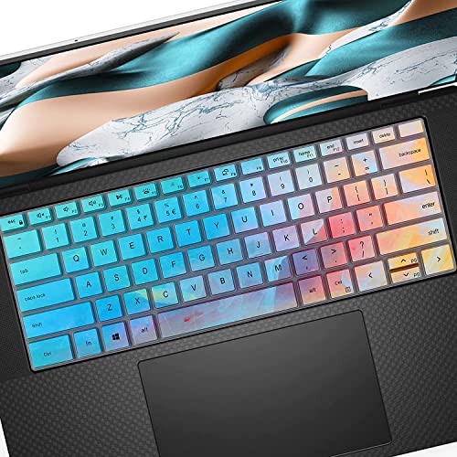 Colorful Keyboard Cover for Dell XPS 15 9500 9510 9520 9530 15.6 Inch & XPS 17 9720 9700 9710 9730 17 Inch & DELL Precision 5770 5570 5760 5560 15.6" 17.3" (NOT FIT XPS 13 14 16 inch) - color: Colorful