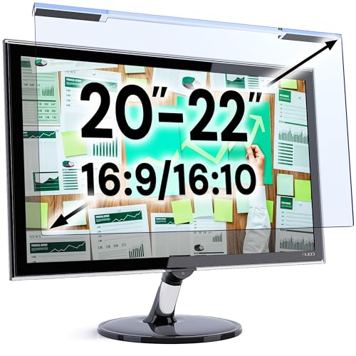 Blue Light Screen Protector for 20, 21.5, 21.6, 22 Inch Computer Monitor and Laptop – Anti-UV Blue Light Blocking Film for Desktop PC, Eye Protection Filter, 19.3" x 12.5", 1 Pack - color: Blue Screen for Monitor, size: [1 Pack] Acrylic 20"-22'' DIAGONAL