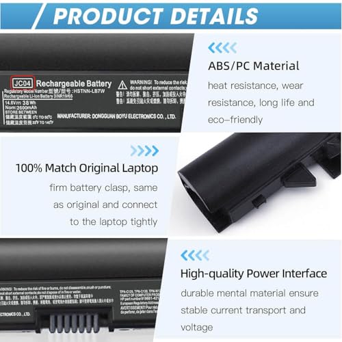JC03 JC04 Battery for HP Spare 919700-850 919701-850 15-bs0xx 17-bs0xxx | 15-bs1xx 15-bw0xx 17z-ak000 17-ak0xx 17-bs062st 17-bs020nr 17-bs153cl 15-bs 17-bs 15-bw Series Pavilion 250 G6 255 G6