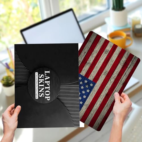 Laptop Skin Sticker for 12.1”-15.6“ Laptops (Fits 13”, 13.3”, 14”, 15”, 15.4”) | Protective Universal Reusable Vinyl Art Decal Cover | Waterproof & Scratch-Resistant-Retro American Flag - color: Retro American Flag