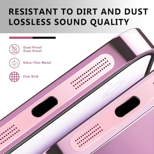 MysticHome for iPhone 17/16 Accessories, 5 Pcs Cell Phone Speaker Anti-Dust Plugs, 1 Pcs USB C Dust Plug, Compatible with Speaker Dust Cover,Pink - color: Pink