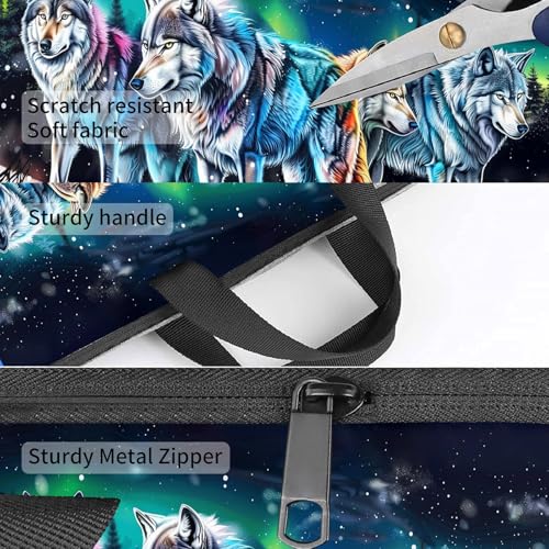 Laptop Bag,14 15 15.6 inch Laptop Case Sleeve,Computer Sleeve with Handle for Women Men,Carrying Case for MacBook,Dell,Lenovo,Notebook Computer,White Glitter Wolf - color: White Glitter Wolf
