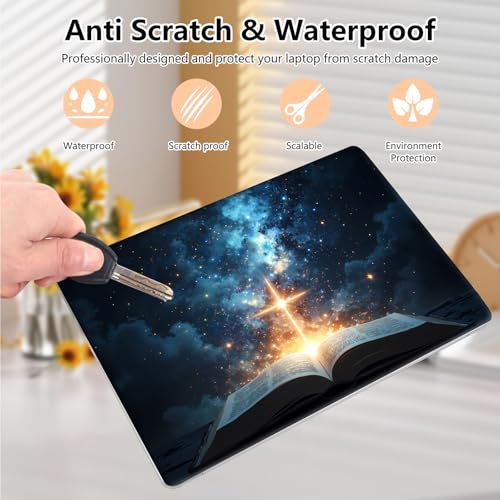 Laptop Skin Sticker Decal 15.6 Inch,12 13 13.3 14 15 15.6 in Laptop Netbook Skins for Notebook,Art Decal Removable Waterproof Scratch Resistant,Universal Vinyl Cover,Cross Book Sky - color: Cross Book Sky