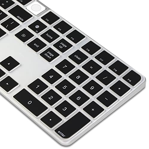 ProElife Ultra Thin Silicone Keyboard Cover Skin for 2023-2021 Magic Keyboard with Touch ID and Numeric Keypad Model-A2520 U.S Enter Protector (3 Keys ON The Left of The Space BAR) (Black) | Black, Non-interference Design for ID Key, Dust-proof, Silicone