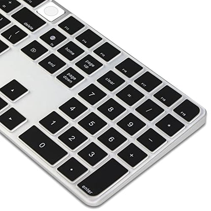 ProElife Ultra Thin Silicone Keyboard Cover Skin for 2023-2021 Magic Keyboard with Touch ID and Numeric Keypad Model-A2520 U.S Enter Protector (3 Keys ON The Left of The Space BAR) (Black) | Black, Non-interference Design for ID Key, Dust-proof, Silicone