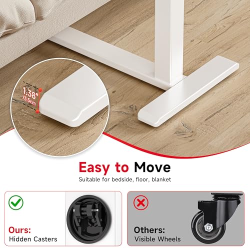Okin Overbed Bedside Table with Wheels, Adjustable Medical Tilt Top Hospital Bed Table Over The Bed, Rolling Desk Mobile Standing Desk for Hospital Home Use (Maple) - color: Maple