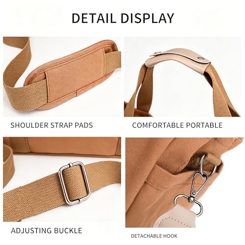 JARKJARD Canvas Crossbody Tote Bag for Women Laptop Work Handbag | Cute Aesthetic Shoulder Messenger Purse with Zipper Pockets and Compartments Great for Daily Travel and Office use - color: Green