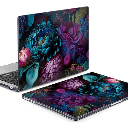 MEEgoodo Case for M5/M4/M3/M2 MacBook Air 15 inch Case 2026 2025 2024 2023, Laptop Shell Fit Model (A3448/A3241/A3114/A2941) for MacBook Air 15.3-inch, Beautiful Fantasy Flower - color: Beautiful Fantasy Flower