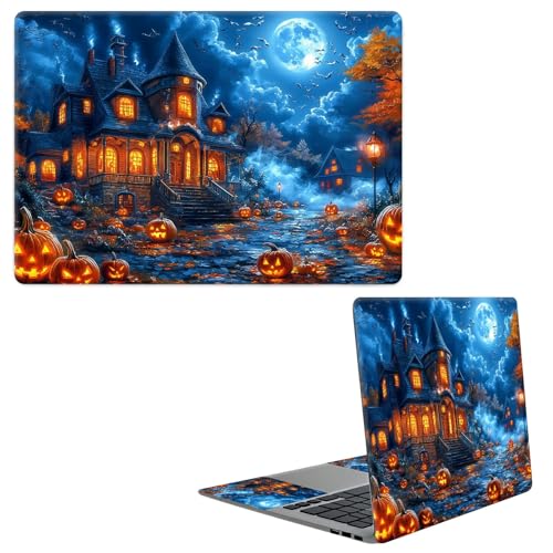 Laptop Skin Sticker Decal, Universal Protective Cover Fit 12 13 14 15.6 Inch Notebook, Reusable Water-Resistant Vinyl Decal w/ 2 Wrist Pads for Business Travel Office, Castle Maple Leaves - color: Castle Maple Leaves
