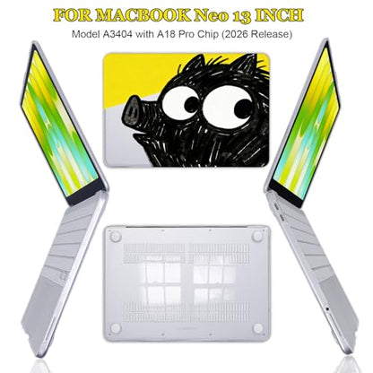 Cute Pig Protective Case for 2026 MacBook Neo 13 Inch A18 Pro A3404 | Scratch-Resistant Hard Shell Cover. 5-in-1 Kit Included. Perfect for Students & Campus. Fits A3404 Only. Not for Air /Pro 13" - color: Cute Animals