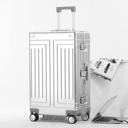 All Aluminum Carry On Luggage，Cut from Whole Aluminum Sheet，22x14x9 Airline Approved ，（3rd Generation，Premium Metal zipperless suitcase ） (silvery, 26inch) - color: silvery, size: 26 inch