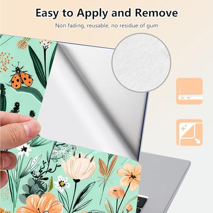 Laptop Skin Sticker Decal 15.6 Inch,12 13 13.3 14 15 15.6 in Laptop Netbook Skins for Notebook,Art Decal Removable Waterproof Scratch Resistant,Universal Vinyl Cover,Flower Plant Green - color: Flower Plant Green