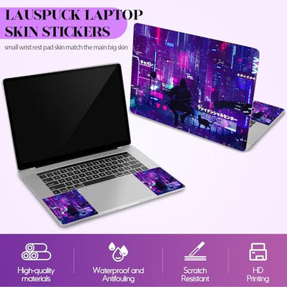 Anime Neon Laptop Notebook Skin Sticker Cover Decal, 12 13 13.3 14 15 15.4 15.6 inch Laptop Vinyl Skin Sticker Cover Art Protector Decal Universal, Purple Warrior Cat - color: Purple Warrior Cat