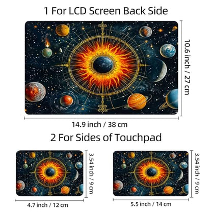 Universal Laptop Skin Sticker Decal, 12"-15.6" Aesthetic Vinyl Wrap, Cosmic Astrology Planets Waterproof Notebook Cover Art Protector for MacBook HP Dell Lenovo, Fits 13" 14" 15" 15.6" - color: Cosmic Astrology Planets