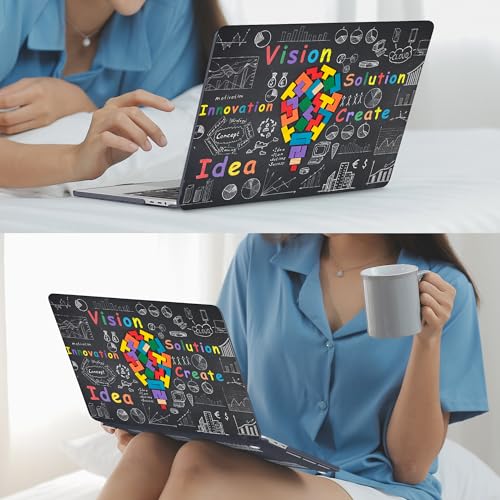 Mektron for MacBook Pro 16 inch Case A2141 with Touch Bar and Touch ID (2020 2019 Release), Geometric Blackboard Hard Shell Case Cover with Keyboard Skin & Screen Protector & Dust Plug - color: Geometric Blackboard