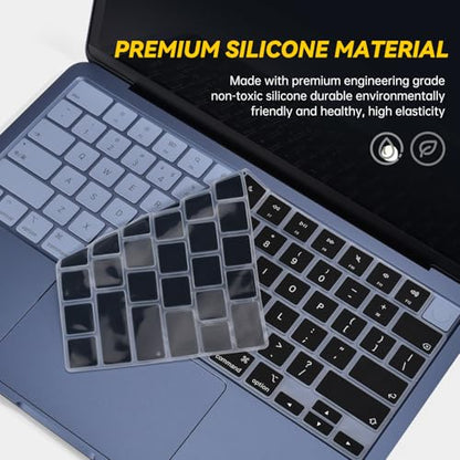 Keyboard Cover Compatible with 2026 MacBook Neo 13-inch Laptop with A18 Pro Chip A3404, 2026 MacBook Neo 13 inch Keyboard Skin Protector - color: Black-English, size: MacBook Neo 13" 2026+