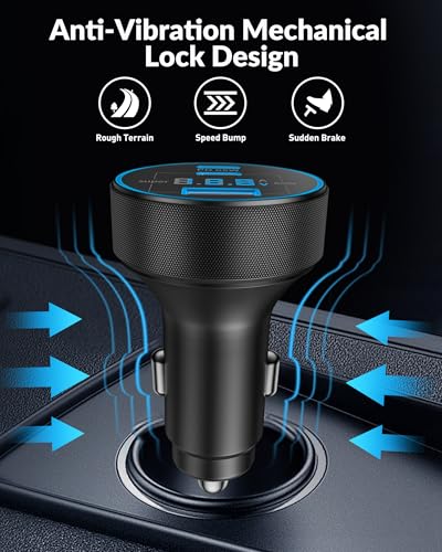Car Charger USB C, 130W 3-Port Fast Cigarette Lighter USB Charger Adapter | with Voltage Display,12V-24V USB Outlet, Super Fast Charging for iPhone 17 16 15 14 13 12 Galaxy iPad MacBook Android Phone