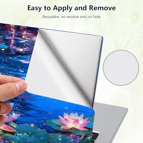Laptop Skin Sticker Decal, Universal Reusable Vinyl Laptop Cover for 12" 13" 13.3" 14" 15" 15.4" 15.6" Notebook PC, Reusable Waterproof Scratch-Resistant with 2 Wrist Pads,Lotus Art Flowers - color: Lotus Art Flowers
