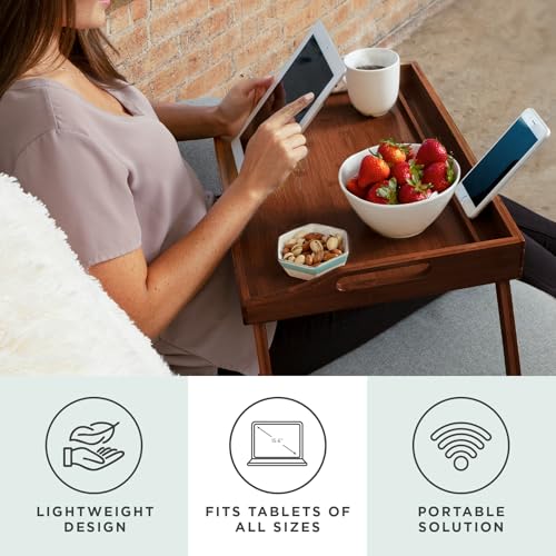 ROSSIE HOME Wood Bed Tray – Java Bamboo, Fits 17.3” Laptops - color: Java Bamboo, size: Extra Large