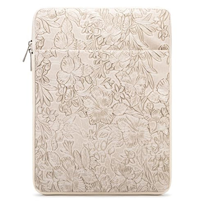 Kinmac 360° Protective Vertical Laptop Sleeve Case Cover Bag (Apricot Flower PU, 13.5 inch-14 inch) - color: Apricot Flower PU, size: 13.5 inch-14 inch