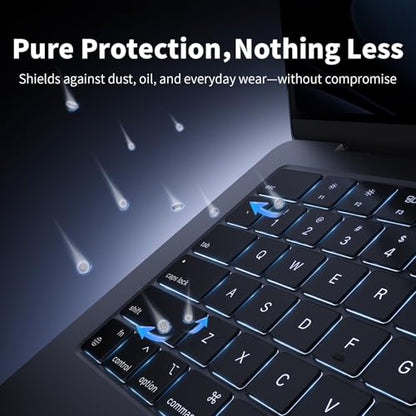 Macaset Keyboard Cover for MacBook Air 13.6"/15" & Pro 14"/16" | US | US Layout | Premium TPU | 0.11mm Ultra-Thin | Skin-Friendly Feel | High Transparency | Air & Pro M5–M1 (2026–2021)