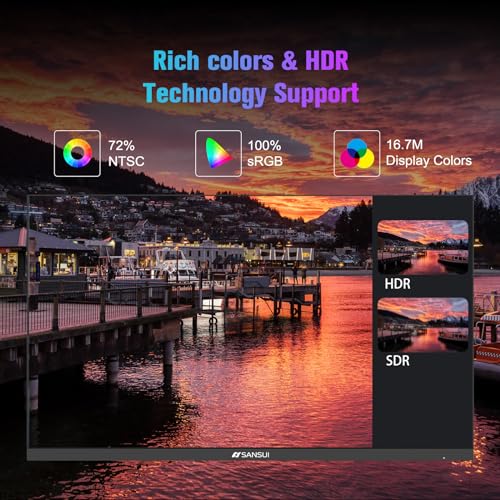 SANSUI Monitor 24 inch 100Hz Computer Monitor丨FHD 1080P PC Monitor丨HDMI丨FreeSync丨HDR丨Earphone Jack丨 Ergonomic Tilt for Home and Office - size: 24 Inch