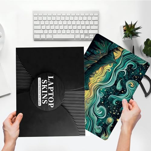 Universal Laptop Skin Sticker with 2 Wrist Pad Skins, Waterproof Scratch Resistant Vinyl Laptop Cover Decal, Cut to Fit for 11–15.6 Inch MacBook HP Dell Lenovo, Fantasy Villa - color: Fantasy Villa
