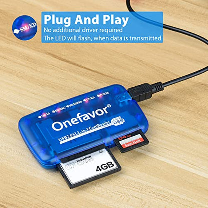 SmartMedia Cards Reader Writer, All-in-1 USB Universal Multi-Card Memory Cards Reader for Windows, Mac, Linux (Card Reader + iPhone Adapter) - size: Card reader + iPhone adapter