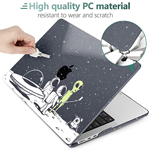 MEEgoodo Case for M5/M4/M3/M2 MacBook Air 13 inch Case 2026 2025 2024 2022, Fit Model A3449/A3240/A3113/A2681, Laptop Hard Shell Compatible with MacBook Air 13.6-inch, Astronauts & Alien - color: Astronauts & Alien