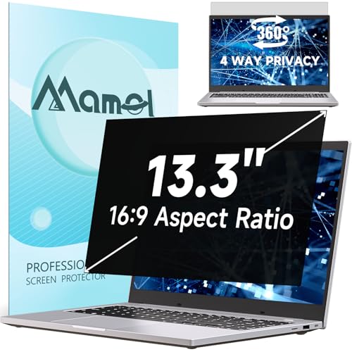 360° Privacy Screen for Laptop 13.3 Inch 16:9, 4 Way Computer Monitor Privacy Shield, Anti Glare Blue Light Filter Compatible with Lenovo Hp Dell Acer Asus Thinkpad Envy Xps - color: Black for Laptop, size: Laptop 13.3 inch 16:9 Aspect