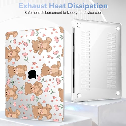 May Chen Case for MacBook Pro 13 inch M2 2023,2022,2021,2020 A2338 M1 A2251 A2289, Plastic Hard Shell Cover for MacBook Pro 13" with Touch Bar Fits Touch ID, Cute Teddy Bear - color: Cute teddy bear