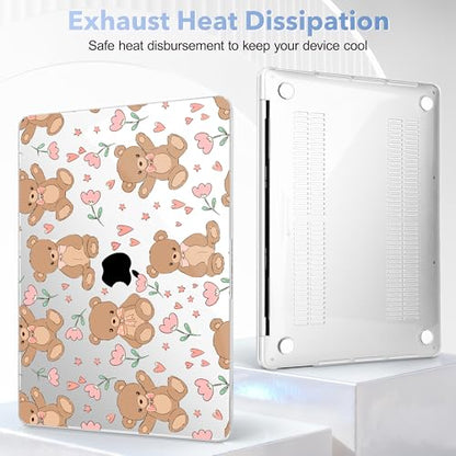 May Chen Case for MacBook Pro 13 inch M2 2023,2022,2021,2020 A2338 M1 A2251 A2289, Plastic Hard Shell Cover for MacBook Pro 13" with Touch Bar Fits Touch ID, Cute Teddy Bear - color: Cute teddy bear