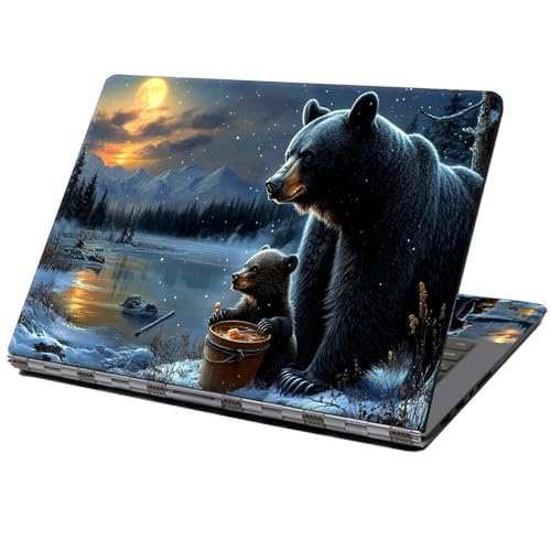 Laptop Skin Sticker Decal 12" 13" 13.3" 14" 15" 15.6",Waterproof Scratch Resistant Vinyl,Reusable Easy to Apply,for MacBook HP Dell Notebooks Netbooks Laptop,2 Wrist Pads,Cute Bear Forest - color: Cute Bear Forest