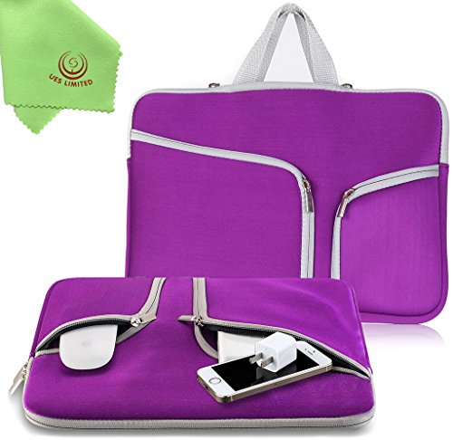 UESWILL Neoprene Soft Sleeve Bag Briefcase Compatible with 13 inch MacBook Pro/MacBook Air / 13 inch Ultrabook Chromebook Notebook Netbook Computer Tablet & 12.9 iPad Pro,(Purple) - color: Purple, size: 12.5-12.9-13-13.3 inches