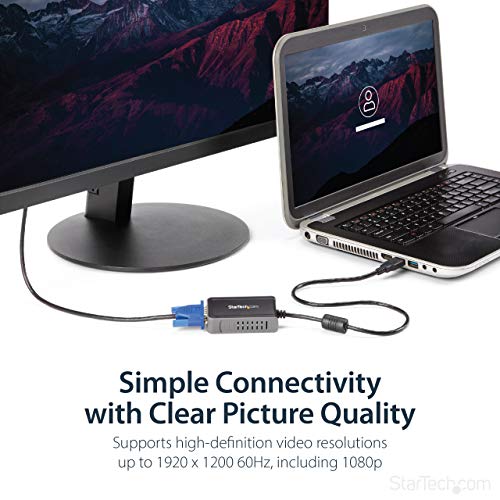 StarTech.com USB 2.0 to VGA Adapter, USB to VGA Monitor Converter for Windows, 1440x900 (no support for macOS/ChromeOS/Linux) - style: 1440p x 900p