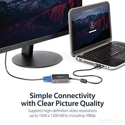 StarTech.com USB 2.0 to VGA Adapter, USB to VGA Monitor Converter for Windows, 1440x900 (no support for macOS/ChromeOS/Linux) - style: 1440p x 900p