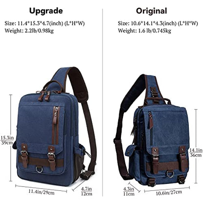 mygreen Canvas Cross Body Messenger Bag Shoulder Sling Backpack Travel Rucksack - color: Dark Blue-xl, size: X-Large