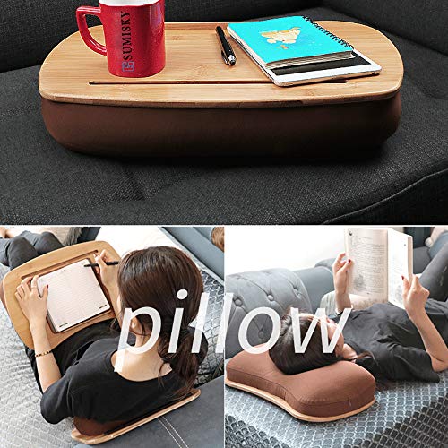 SUMISKY Lap Desk-Portable Laptop Table with Bamboo Platform Phone Holder (M(18.5"x11.8")) - size: M(18.5"x11.8") without Additional Accessories