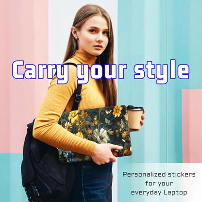 Universal Laptop Skin Sticker Decal, Compatible with MacBook HP Dell Lenovo 12"-15.6", Reusable Vinyl Notebook Cover 3PCS Set, High-Recognition Film-Flowers Florals Butterflies - color: Flowers Florals Butterflies