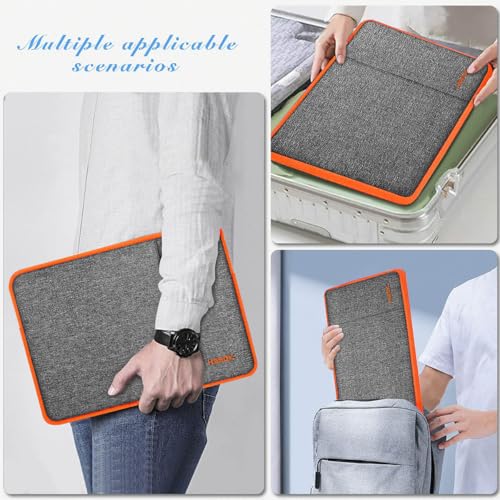 Hseok Laptop Case 13.3 14 inch Sleeve with Additional Case Compatible with MacBook Pro/Neo 14 inch M5/M4/M3/M2/M1 All Model of 13.3 Inch Mac Air/Pro, XPS 13 14 and More 13.3"-14" Notebooks,GyOrange - color: Dark Gray-orange
