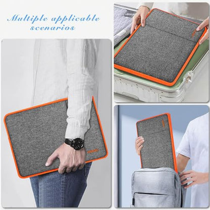 Hseok Laptop Case 13.3 14 inch Sleeve with Additional Case Compatible with MacBook Pro/Neo 14 inch M5/M4/M3/M2/M1 All Model of 13.3 Inch Mac Air/Pro, XPS 13 14 and More 13.3"-14" Notebooks,GyOrange - color: Dark Gray-orange