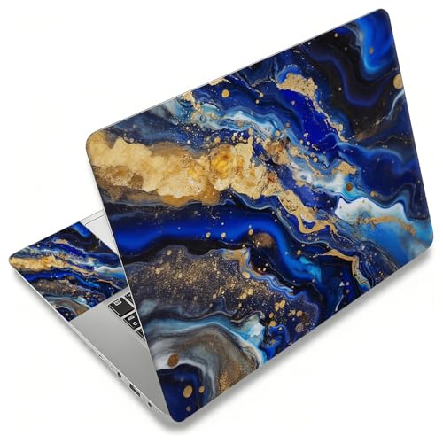 Laptop Skin Sticker Decal, Universal Reusable Vinyl Laptop Cover for 12" 13" 13.3" 14" 15" 15.4" 15.6" Notebook PC, Waterproof Scratch-Resistant with 2 Wrist Pads, Easy to Apply & Remove,Blue Marble - color: Blue Marble